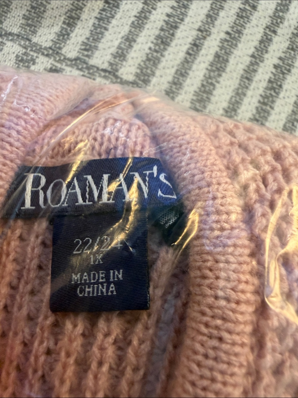 Roaman's Dusty Pink Waffle-Knit Cardigan Size 1x - Picture 2 of 4